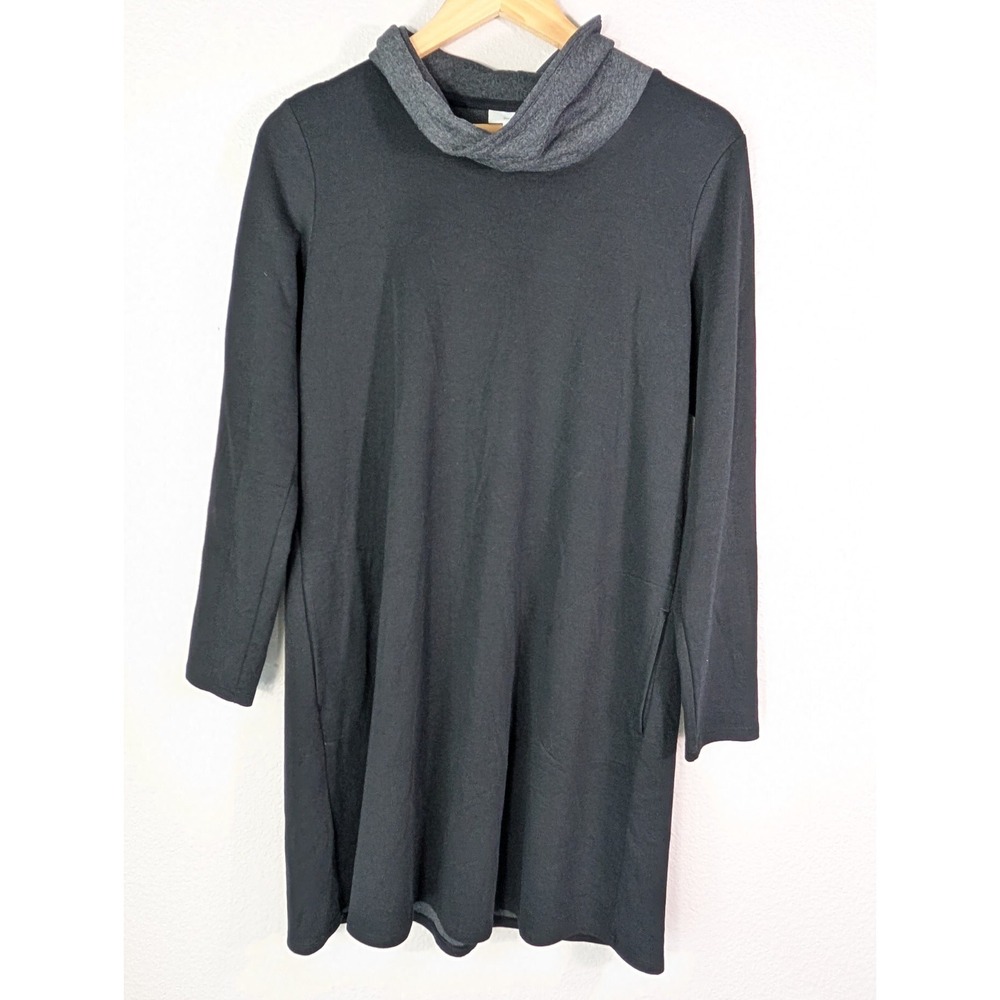 Pure Jill J. Jill Women's Dress Sz S Black Gray Cowl Neck Casual Long Sleeve 112
